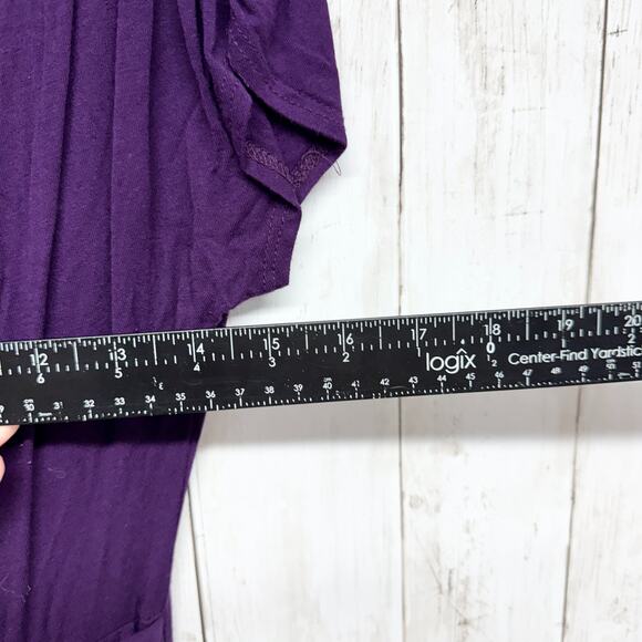 Chocolate Dress Women Chest 29" Small Purple Belted Scoop Neck Short Sleeve Mini - Picture 3 of 4